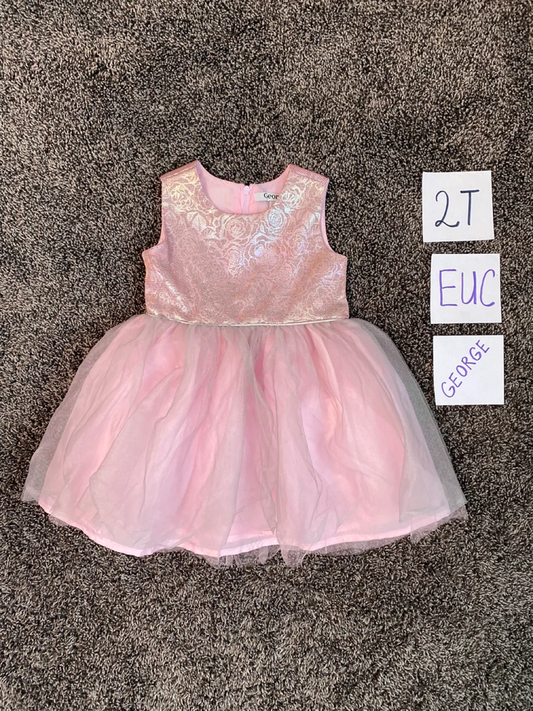 George Pink Tulle Dress - Size 2T