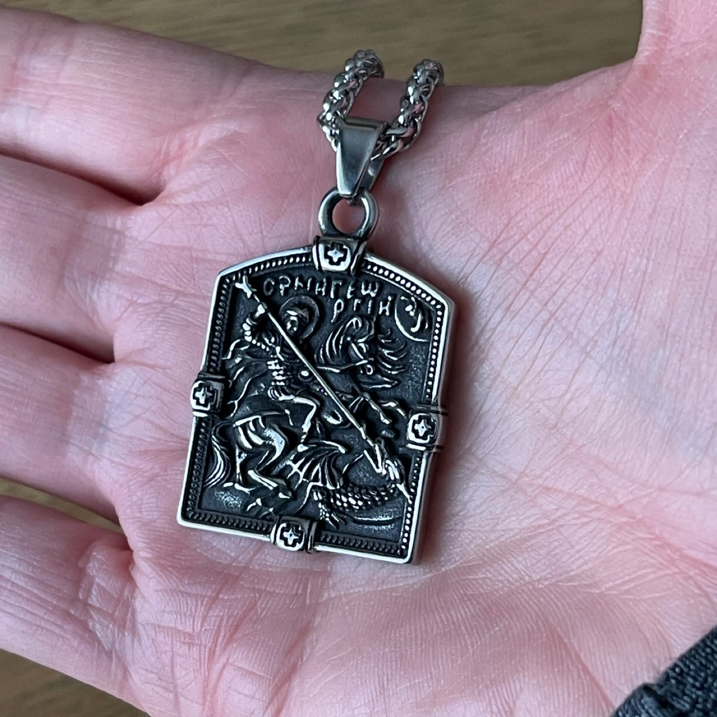 Saint George stainless steel necklace - photo 4