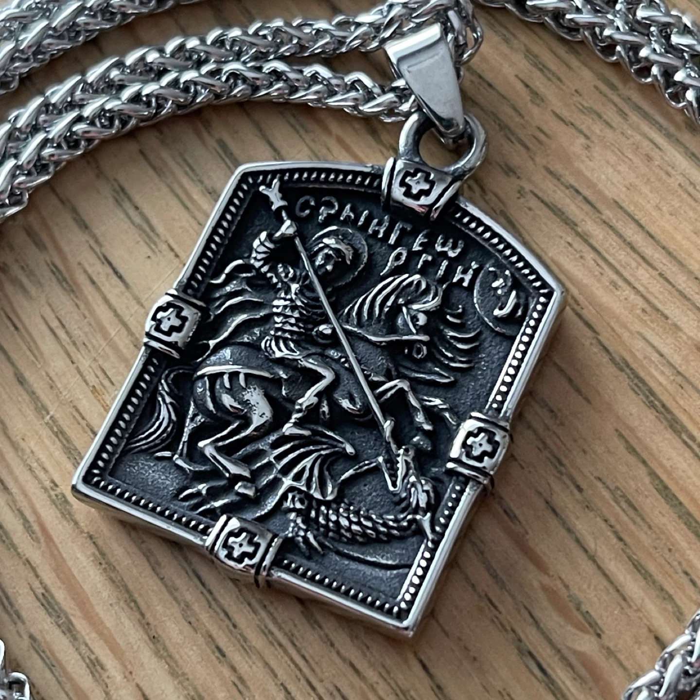 Saint George stainless steel necklace - photo 2