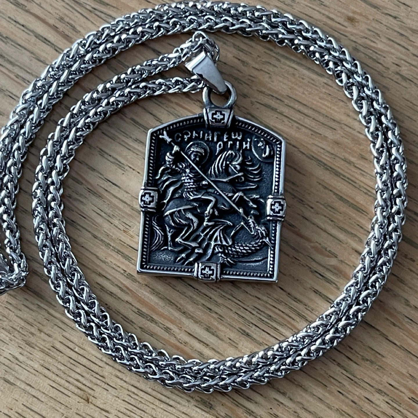 Saint George stainless steel necklace - photo 3