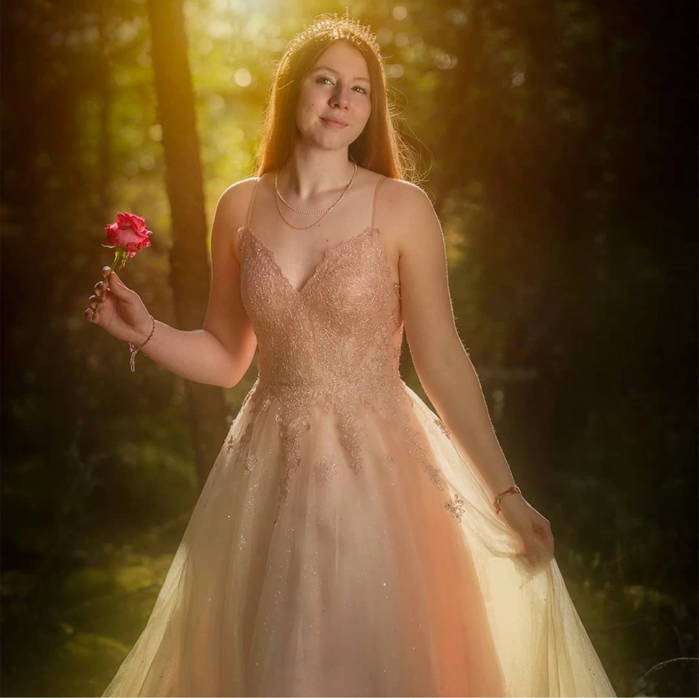 Pink Tulle Lace Gown - photo 5