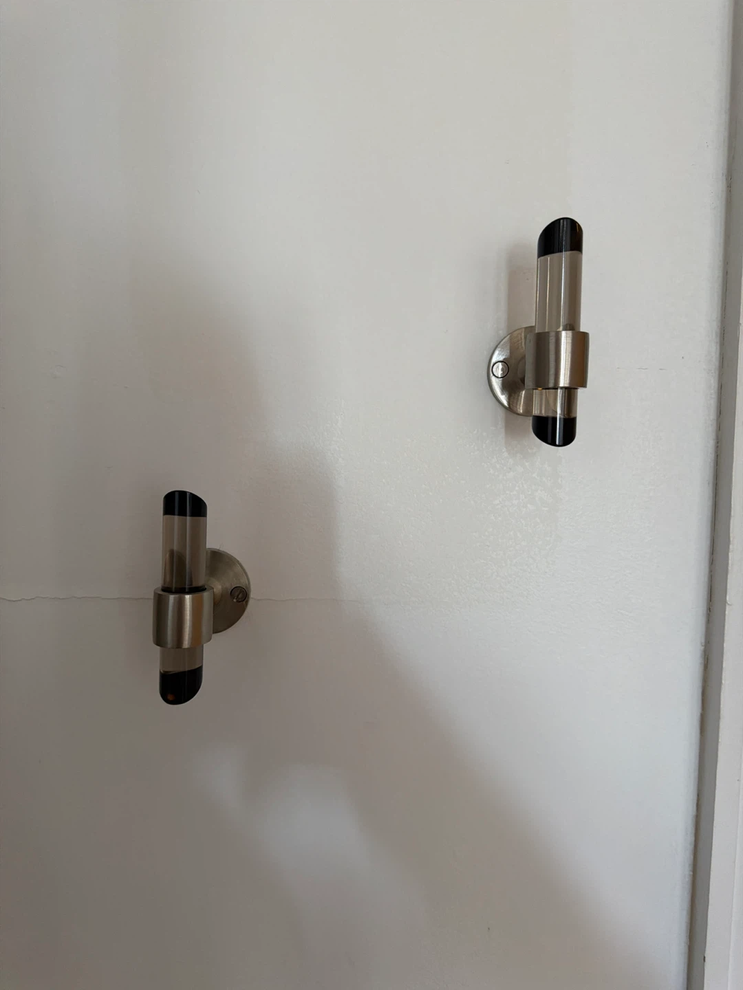 Modern Nickel and Lucite Hook (Set of 2)