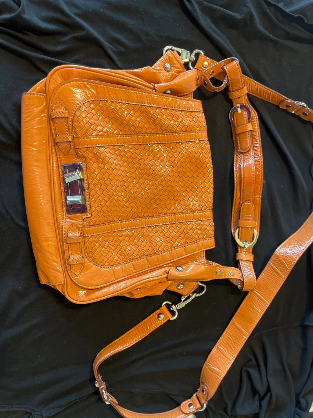 Rebecca Minkoff Orange Patent Leather Shoulder Bag