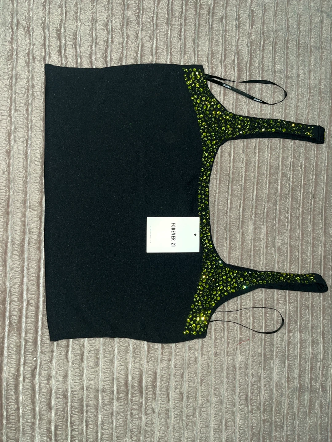 Forever 21 Black Sequin Tank Top Size M