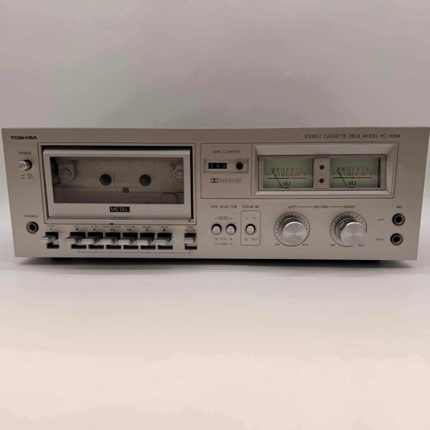 Vintage Toshiba PC-X10M Stereo Cassette Deck Made in Japan