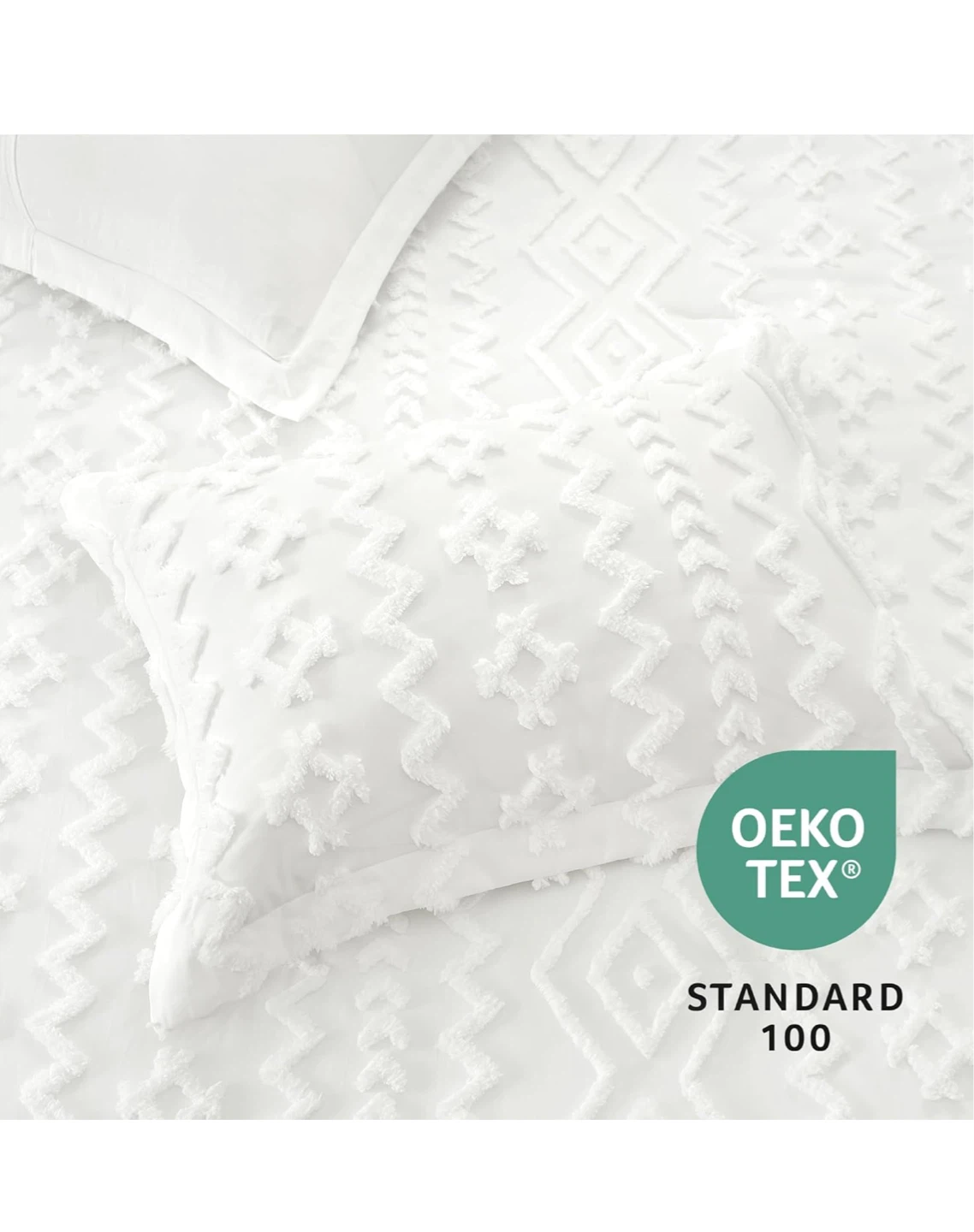 Amélie Home Tufted Boho Comforter Set - Queen Size White - photo 3