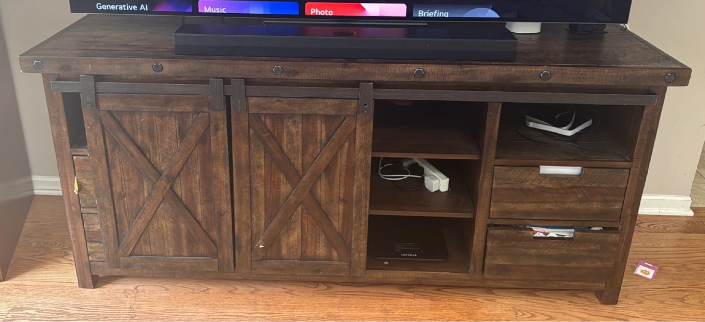 Farmhouse Sliding Barn Door TV Stand