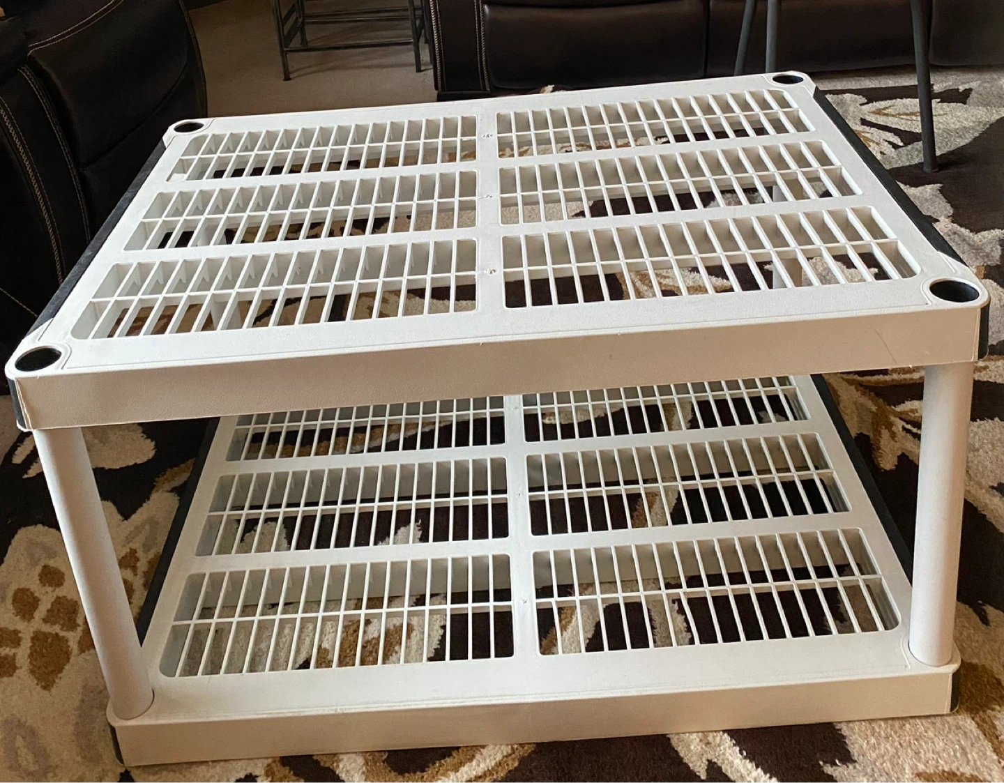 White Plastic Storage Shelf Unit - photo 2