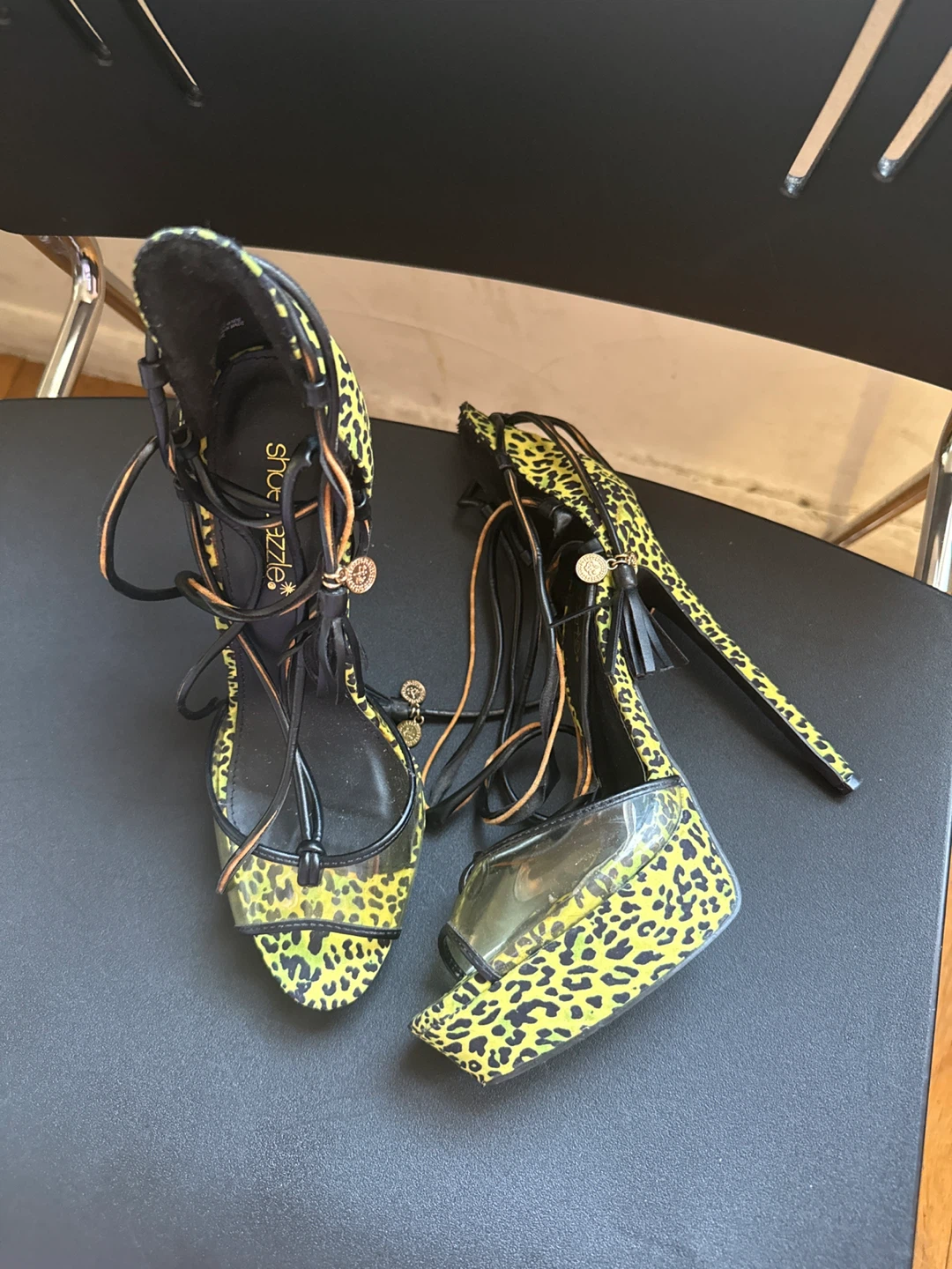 Shoe Dazzle Leopard Print Platform Heels