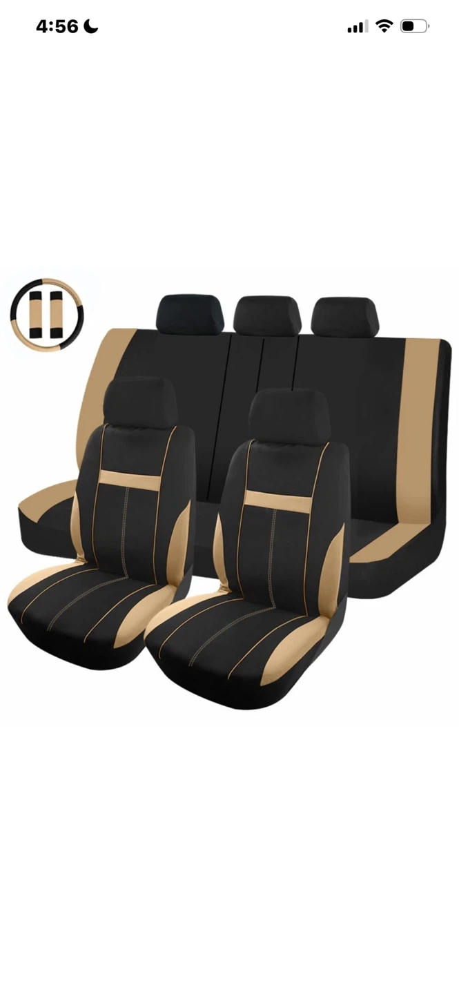 Black and Tan Car Seat Covers (Front Set)