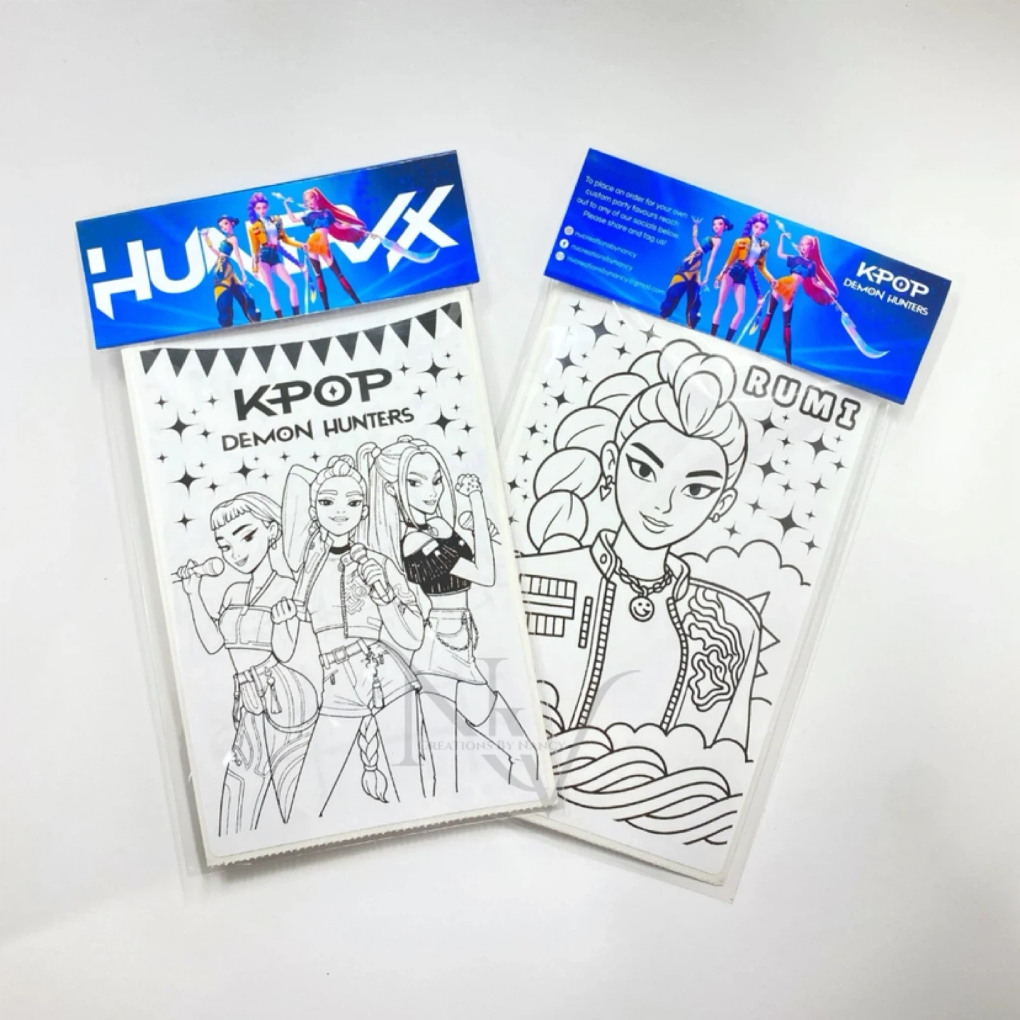 Huntrix Custom Colouring Sticker Sheets Party Favours - photo 3