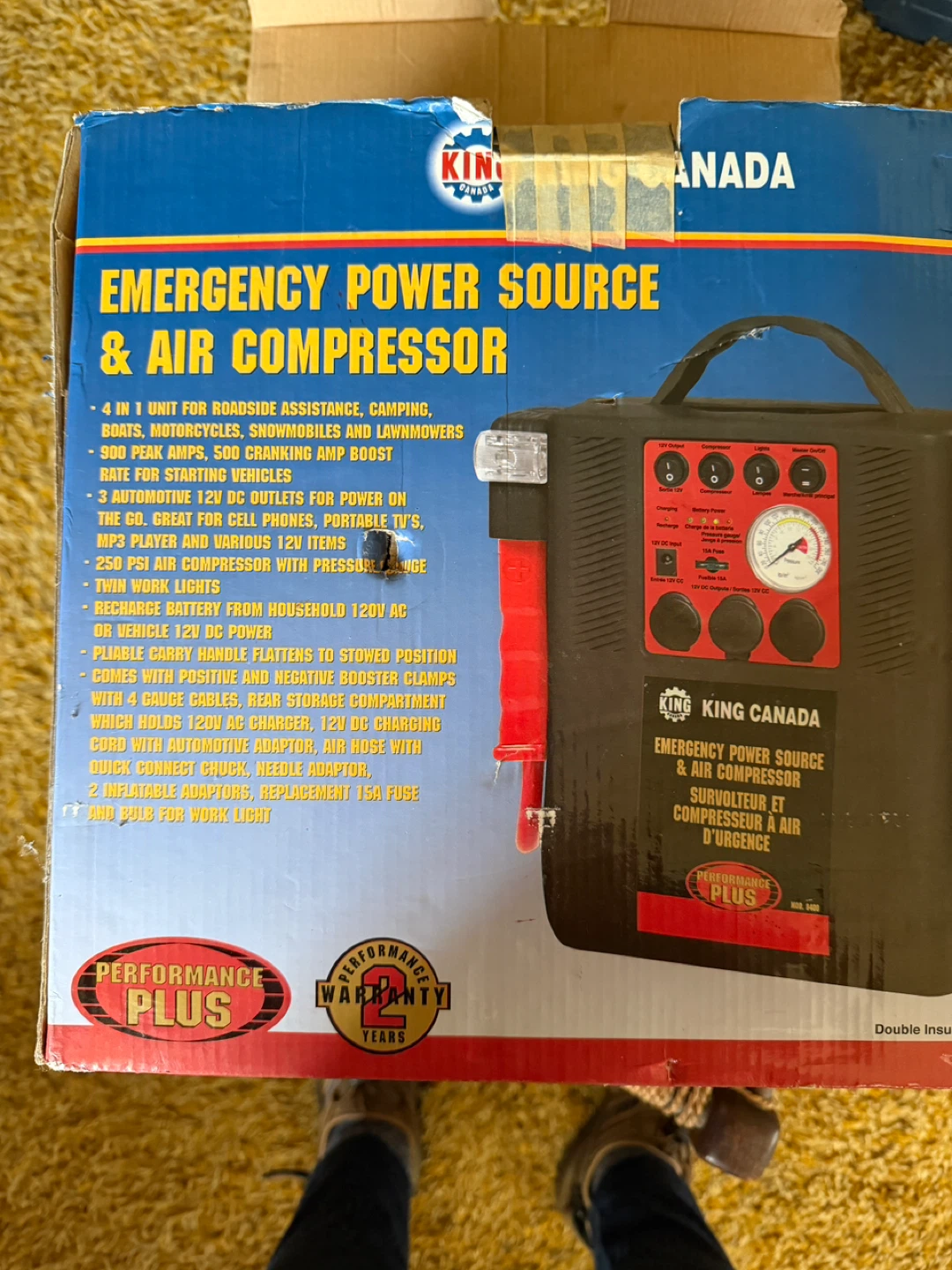 King Canada 4-in-1 Emergency Power Source & Air Compressor - photo 2