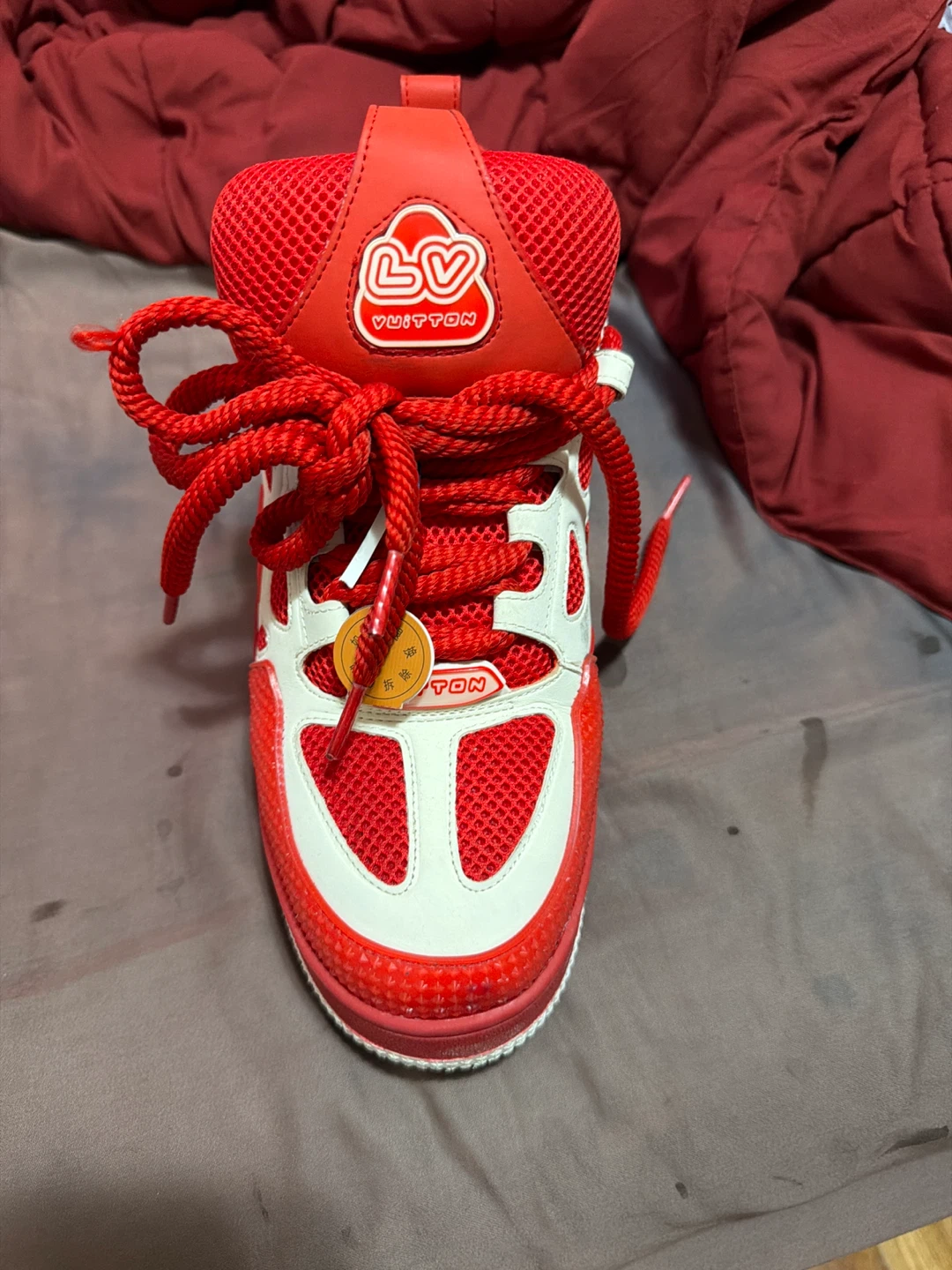 Louis Vuitton LV Red & White Sneakers