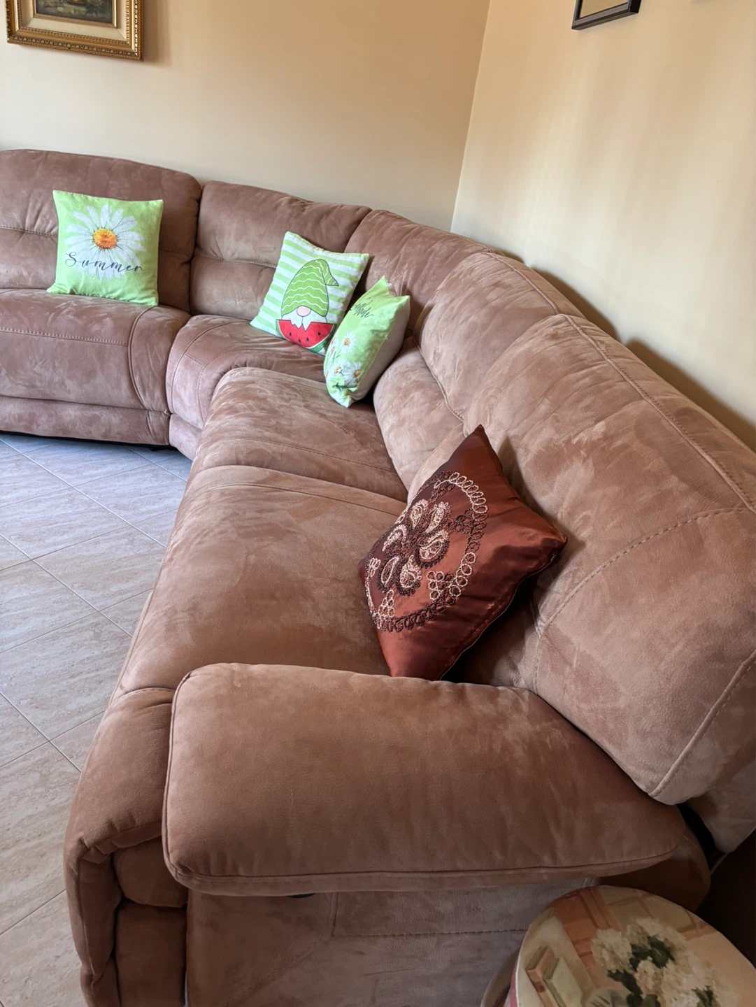 Brown Sectional Recliner Sofa