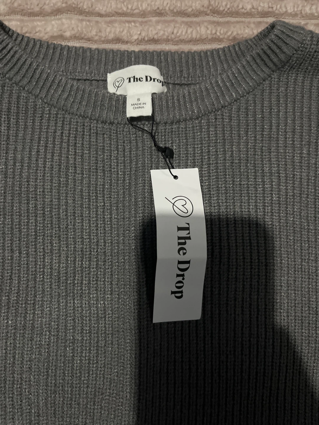 The Drop Grey Ribbed Knit Sweater - Size S - photo 2