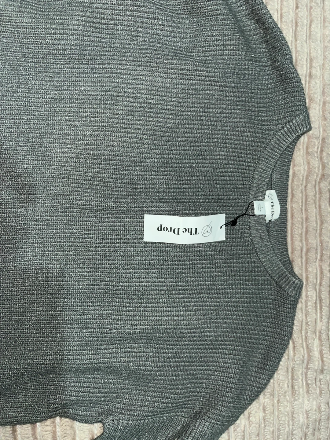 The Drop Grey Ribbed Knit Sweater - Size S