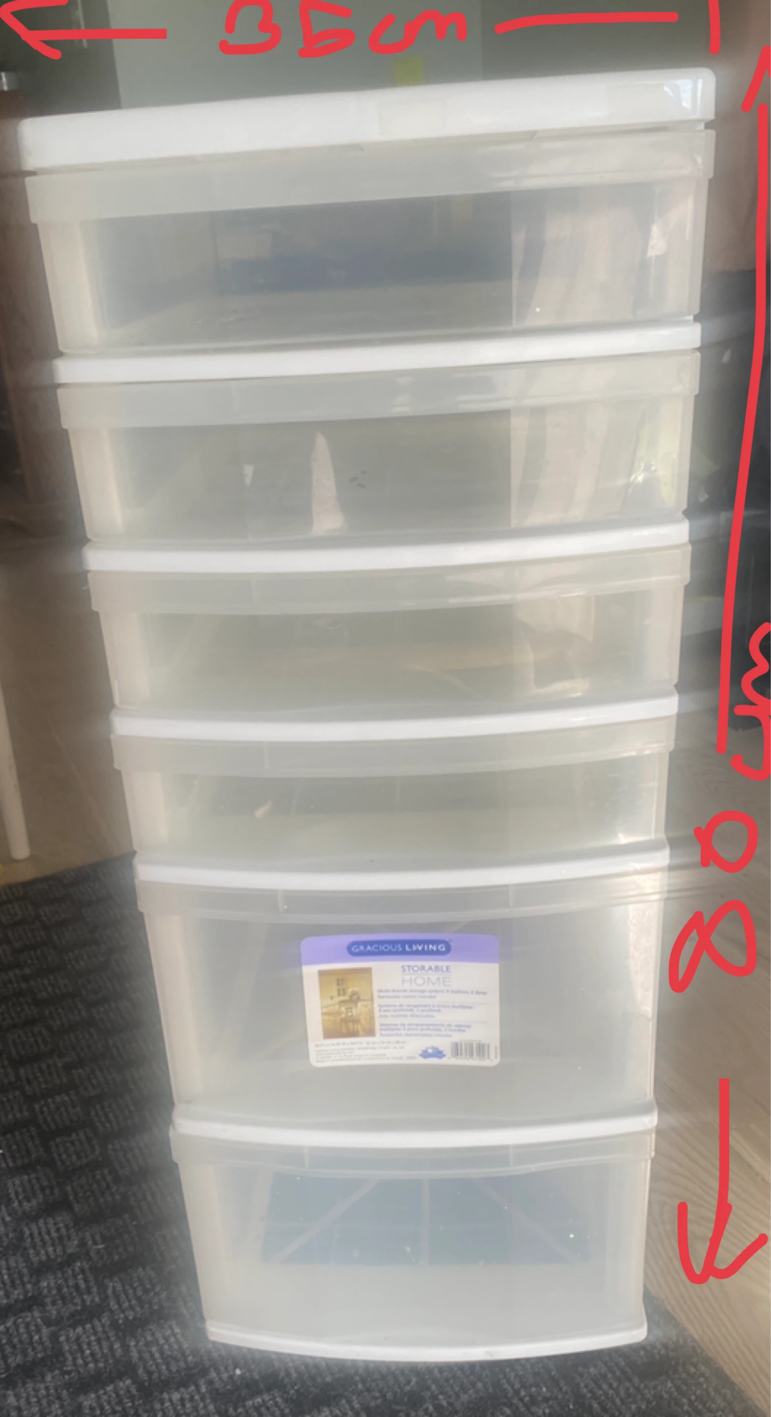 White 5-Drawer Storage Unit