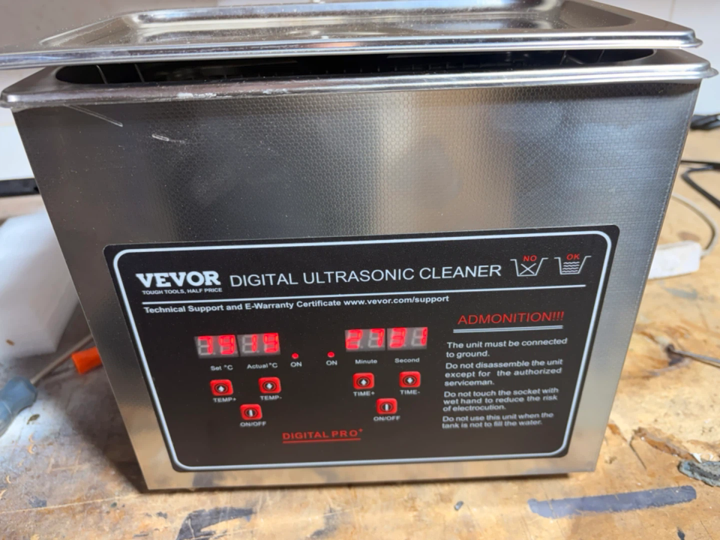 VEVOR Ultrasonic Cleaning Machine KSTH-20A 3L 40KHZ
