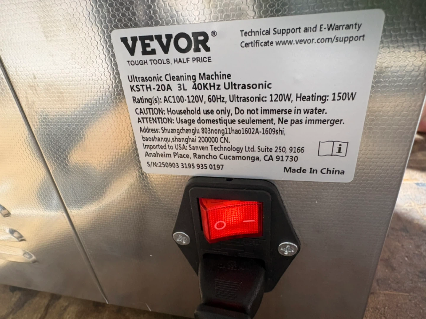 VEVOR Ultrasonic Cleaning Machine KSTH-20A 3L 40KHZ - photo 3