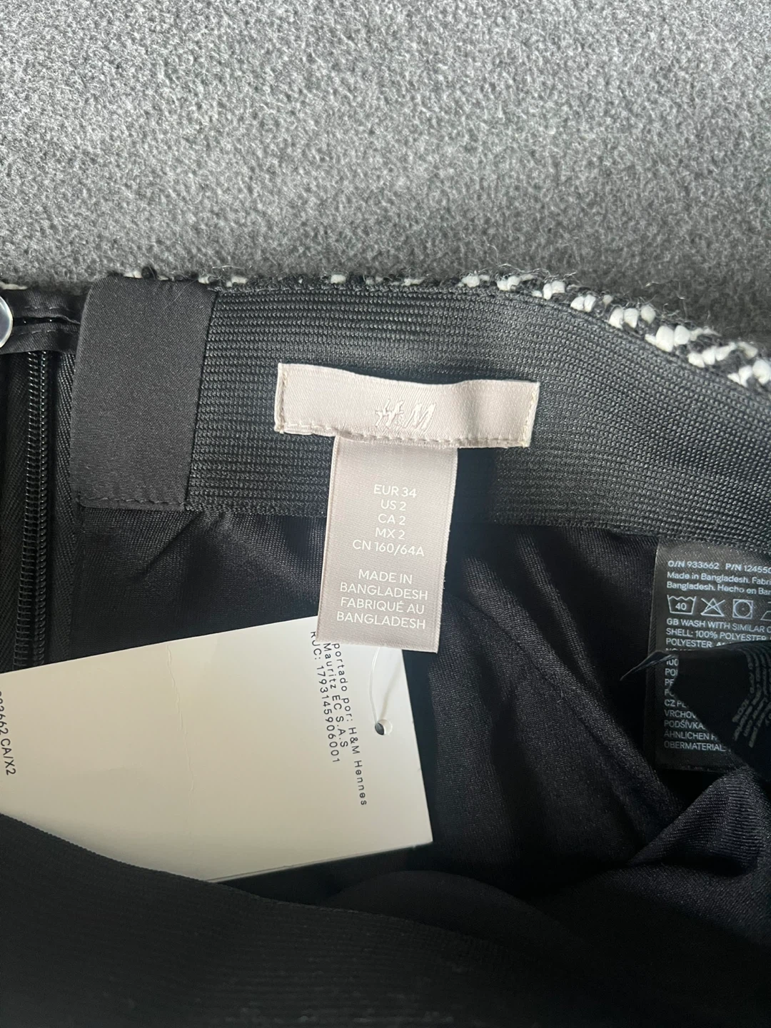 H&M Black & White Tweed Mini Skirt - photo 3