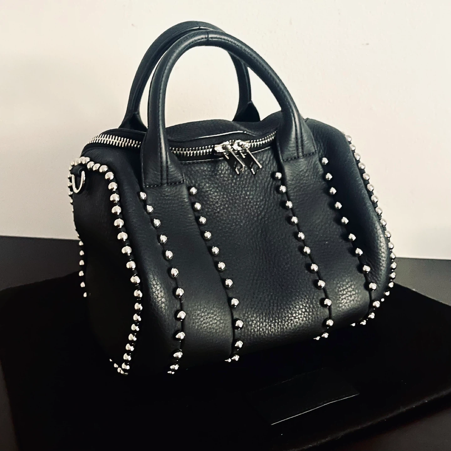 Alexander Wang Studded Rockie Pebbled Leather Medium bag
