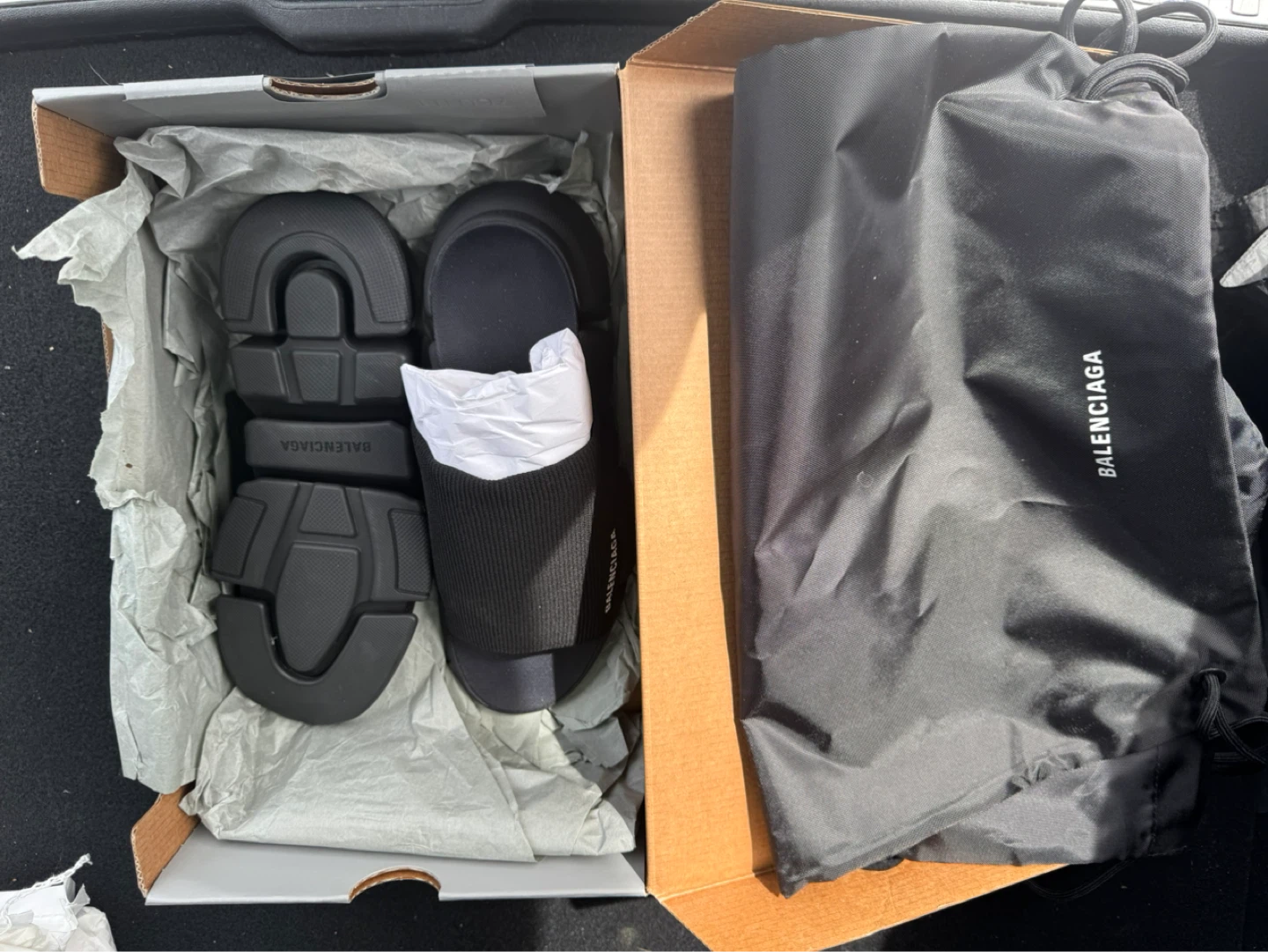 Balenciaga Speed 2.0 Slide Black Knit Sole Sneakers Size 40 - photo 2