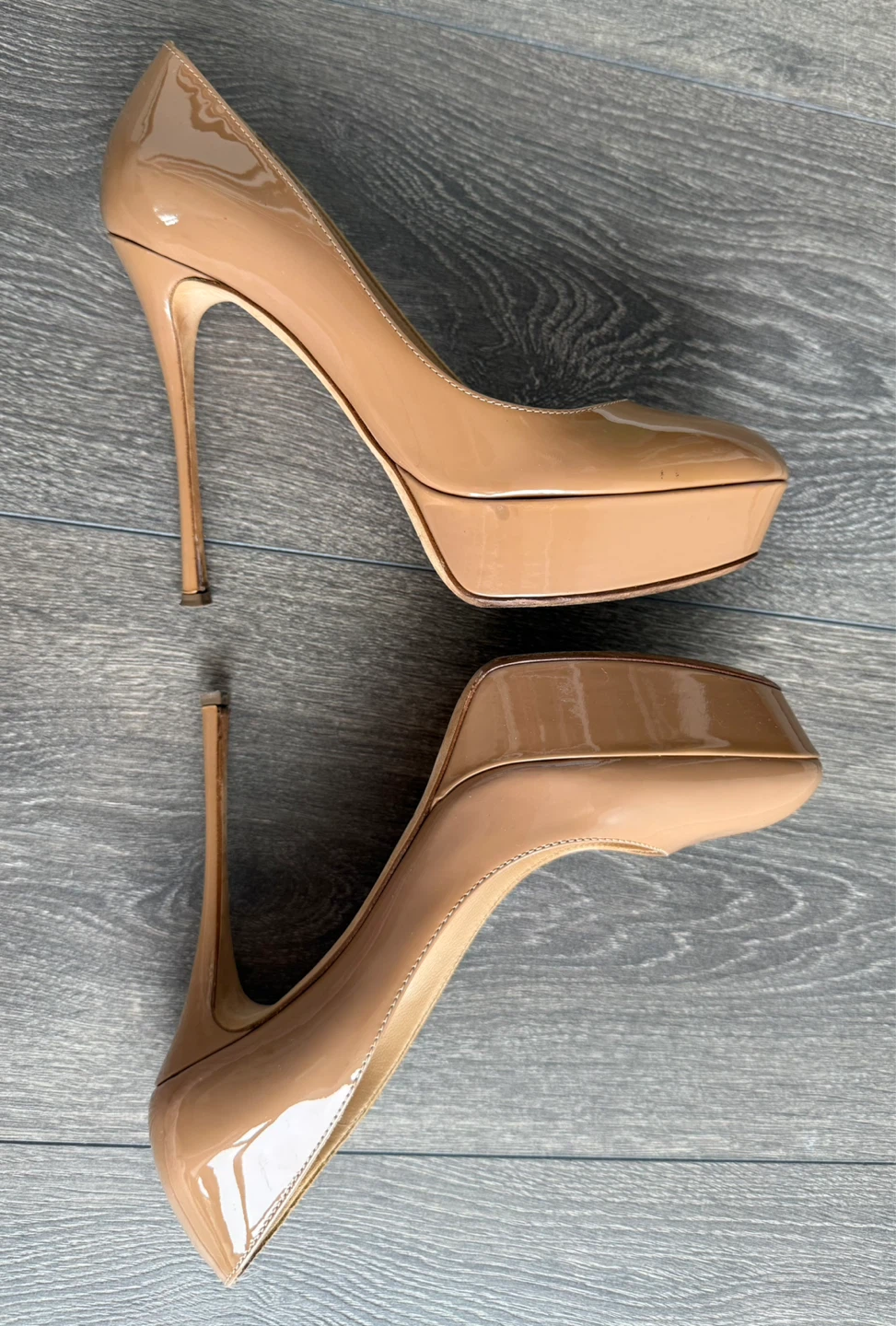 Authentic Sergio Rossi Patent Leather Platform Heels Size 36.5 - photo 5