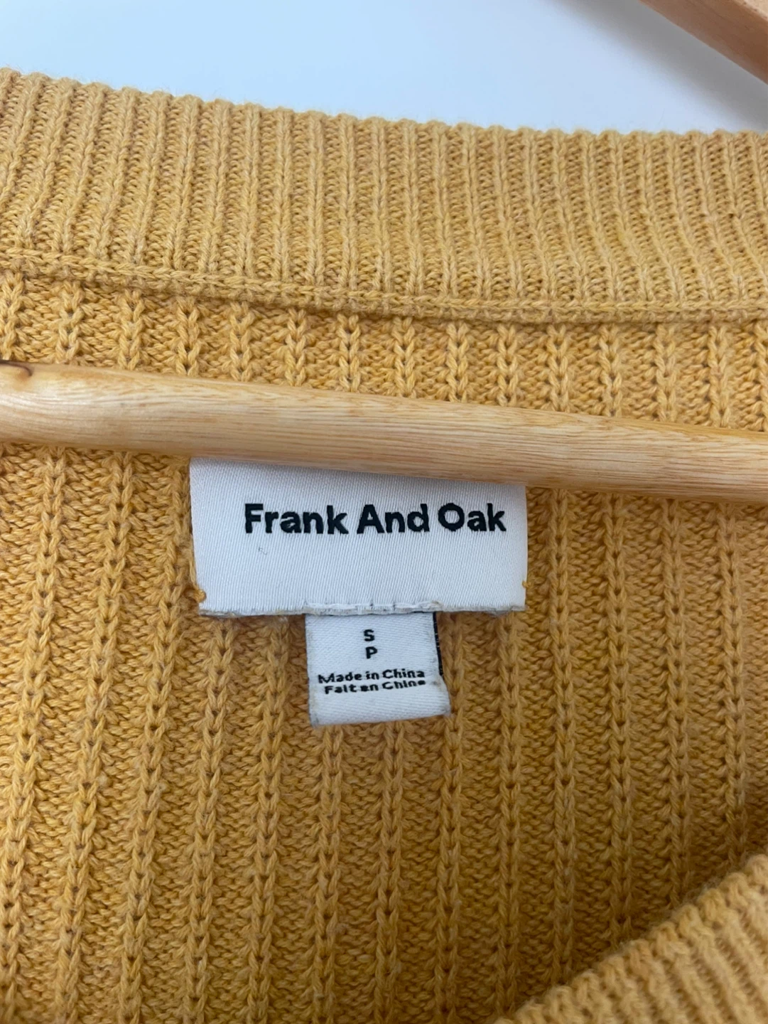 Frank And Oak Yellow V-Neck Sweater - Size S - photo 2
