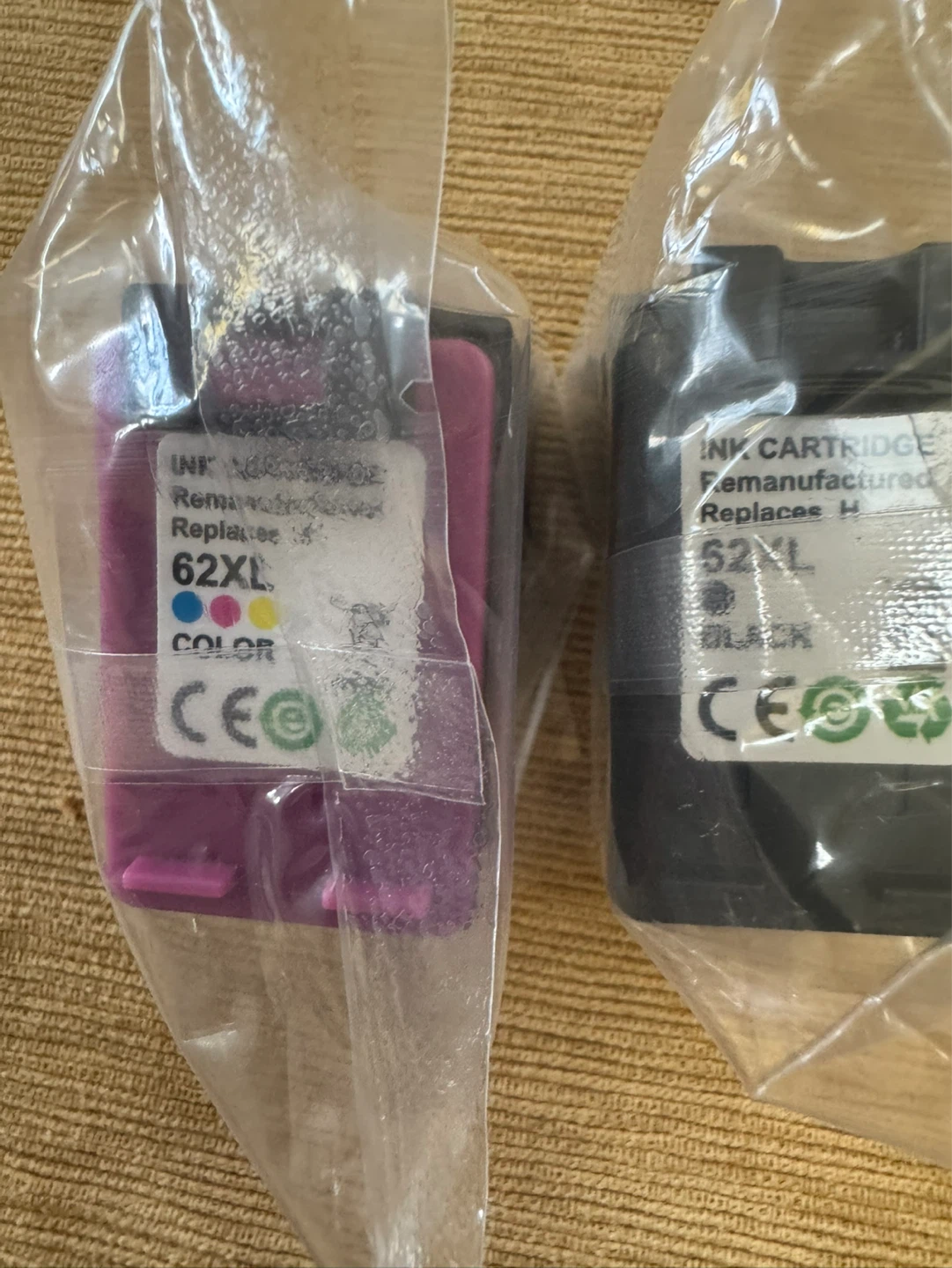 HP 62XL Color and Black Ink set
