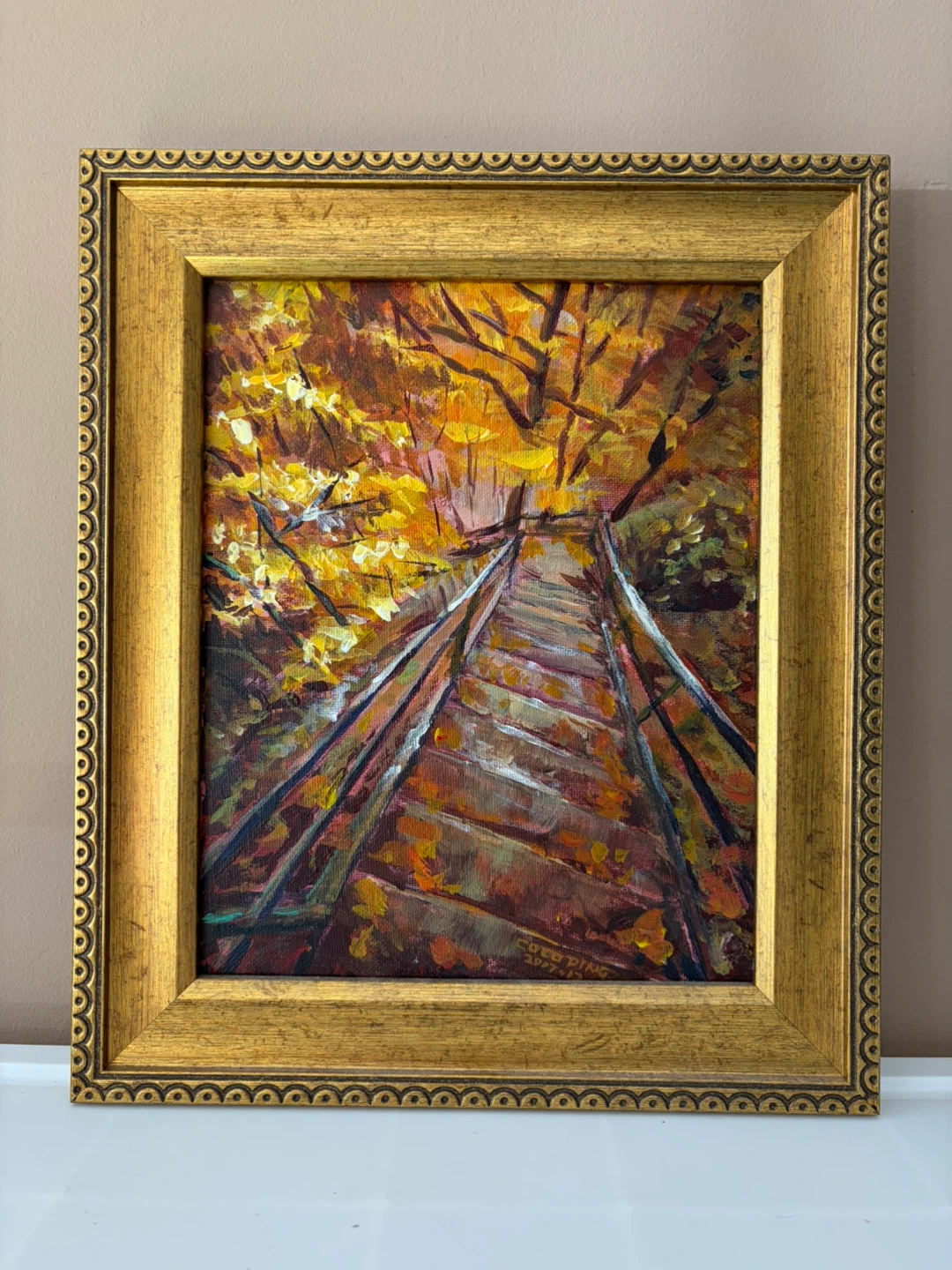 17”*14” Framed Autumn Landscape Painting