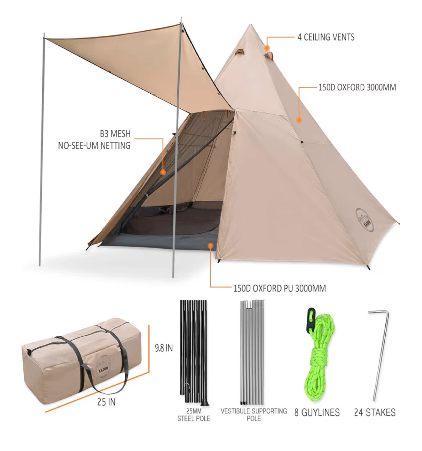 Kazoo Outdoor Tent - Beige - photo 3