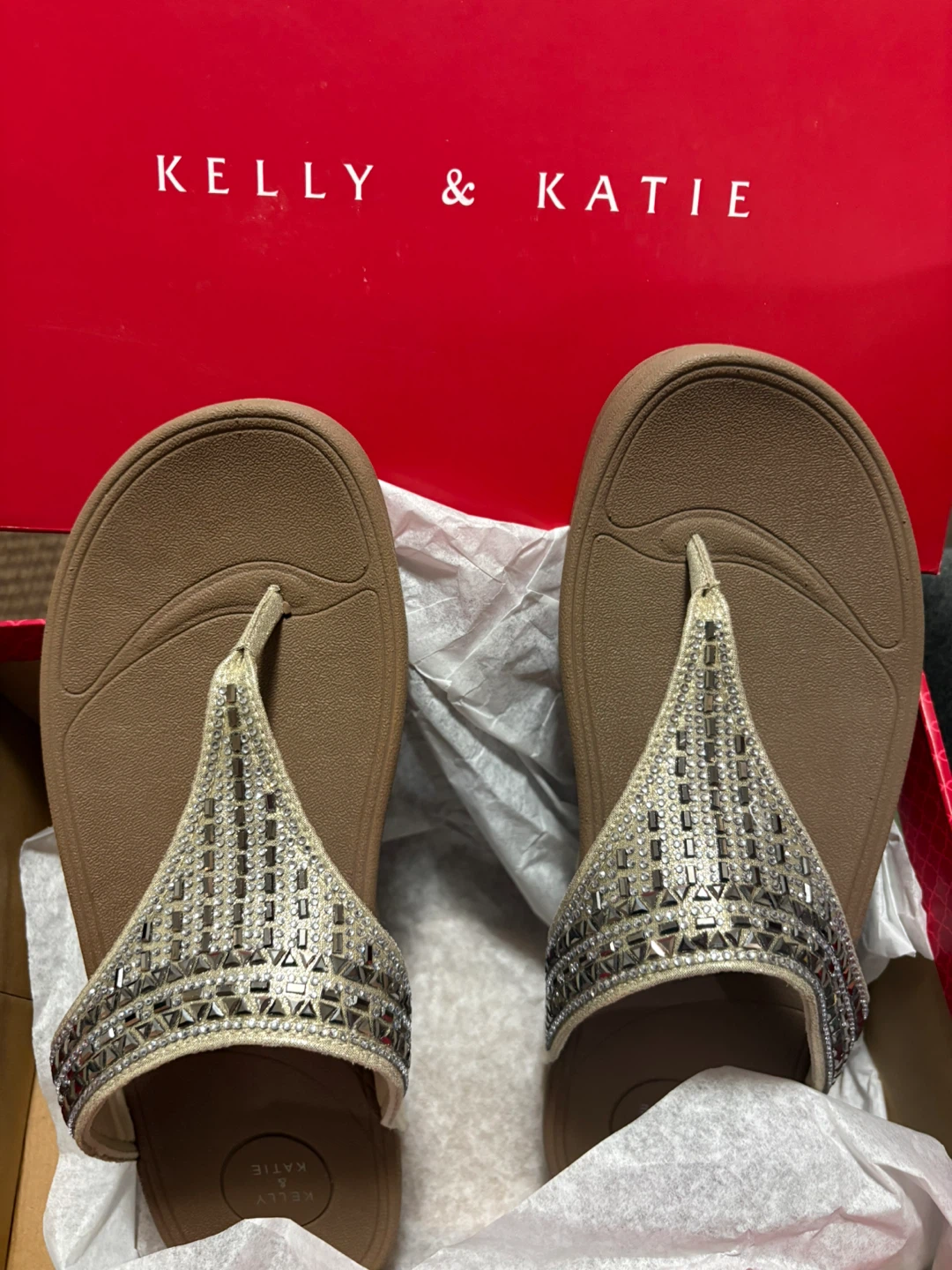 Kelly & Katie Embellished Flip Flops Sandals