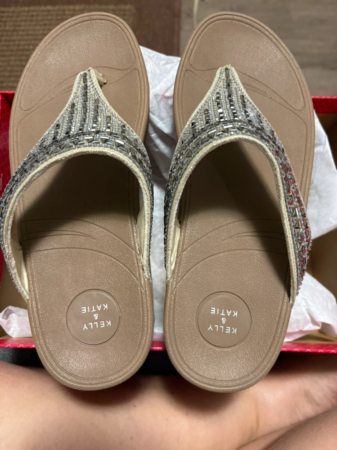 Kelly & Katie Embellished Flip Flops Sandals - photo 2