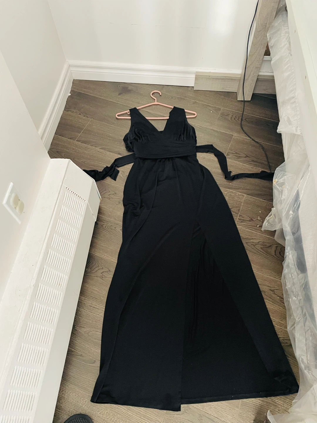 Black Maxi Dress with High Slit - photo 4