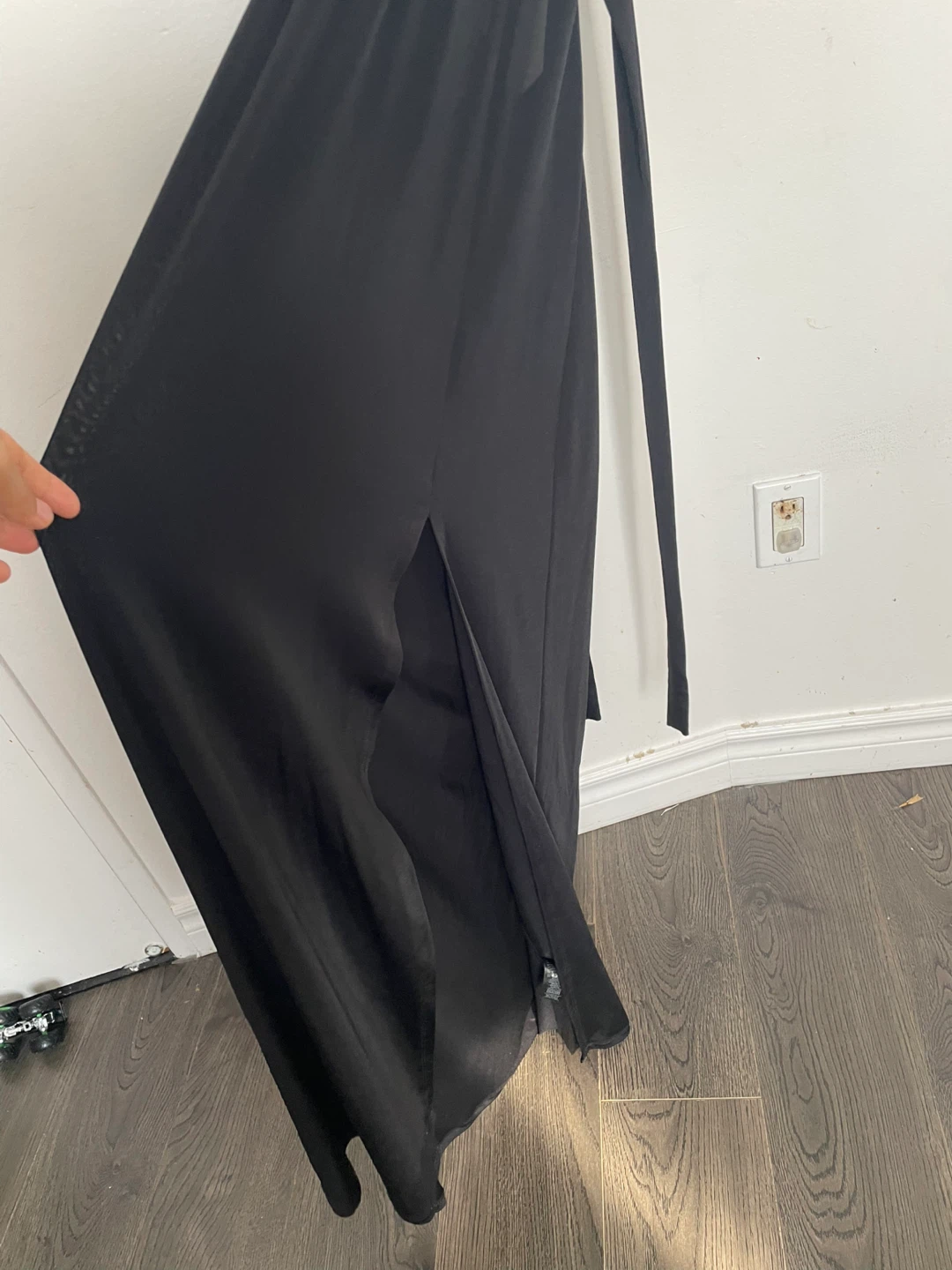 Black Maxi Dress with High Slit - photo 3