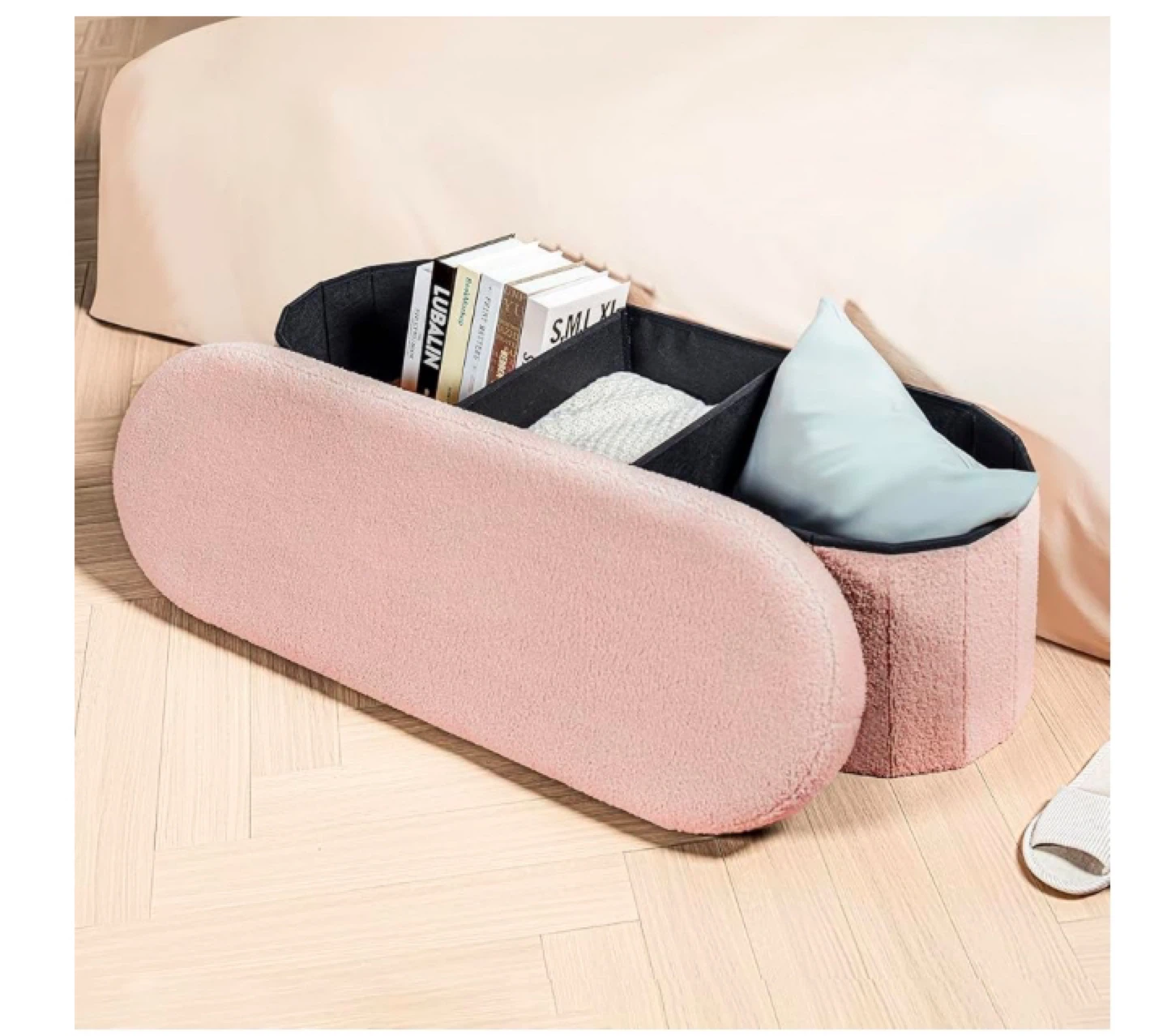 Pink Storage Ottoman Bench - photo 2