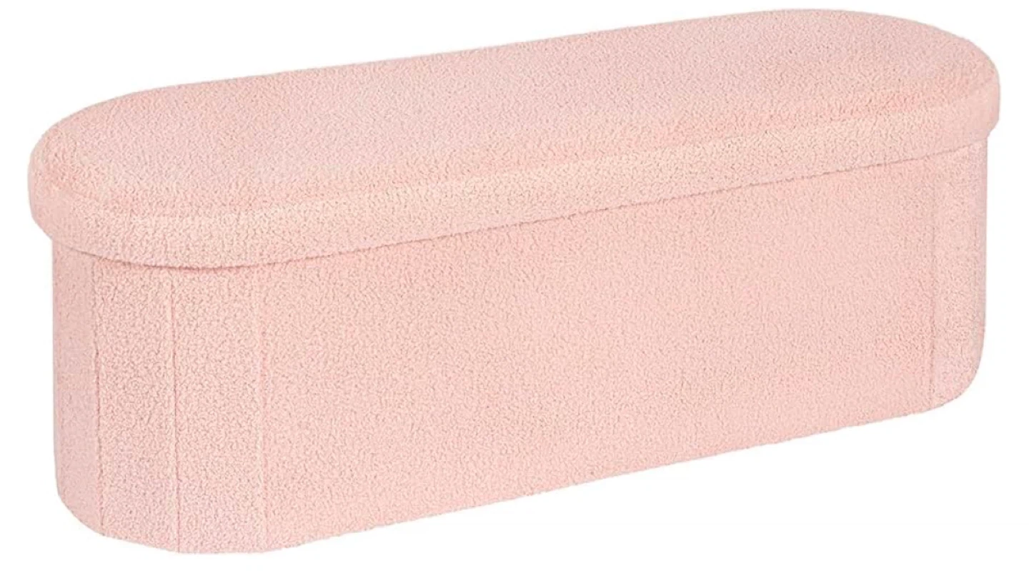 Pink Storage Ottoman Bench