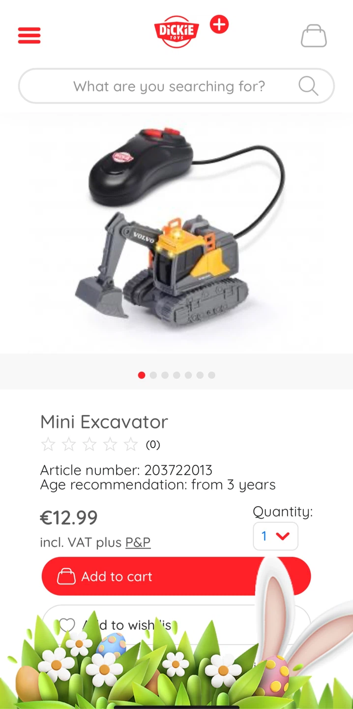 NEW - Dickie Toys Volvo Mini Excavator RC Toy