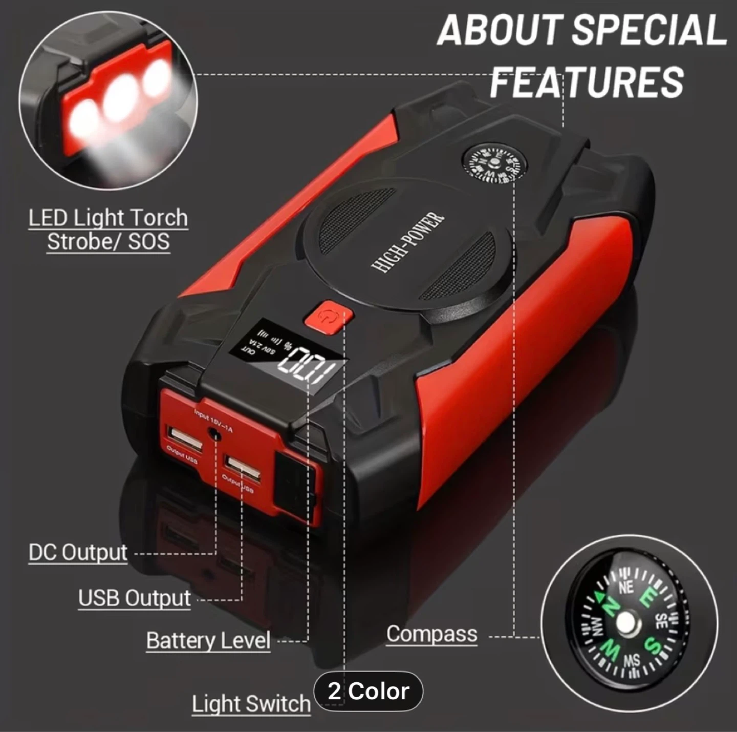 Car Jump Starter, 7000A Portable Car Battery Charger - photo 4