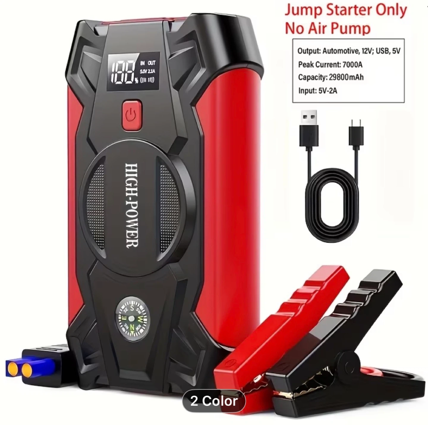 Car Jump Starter, 7000A Portable Car Battery Charger - photo 2