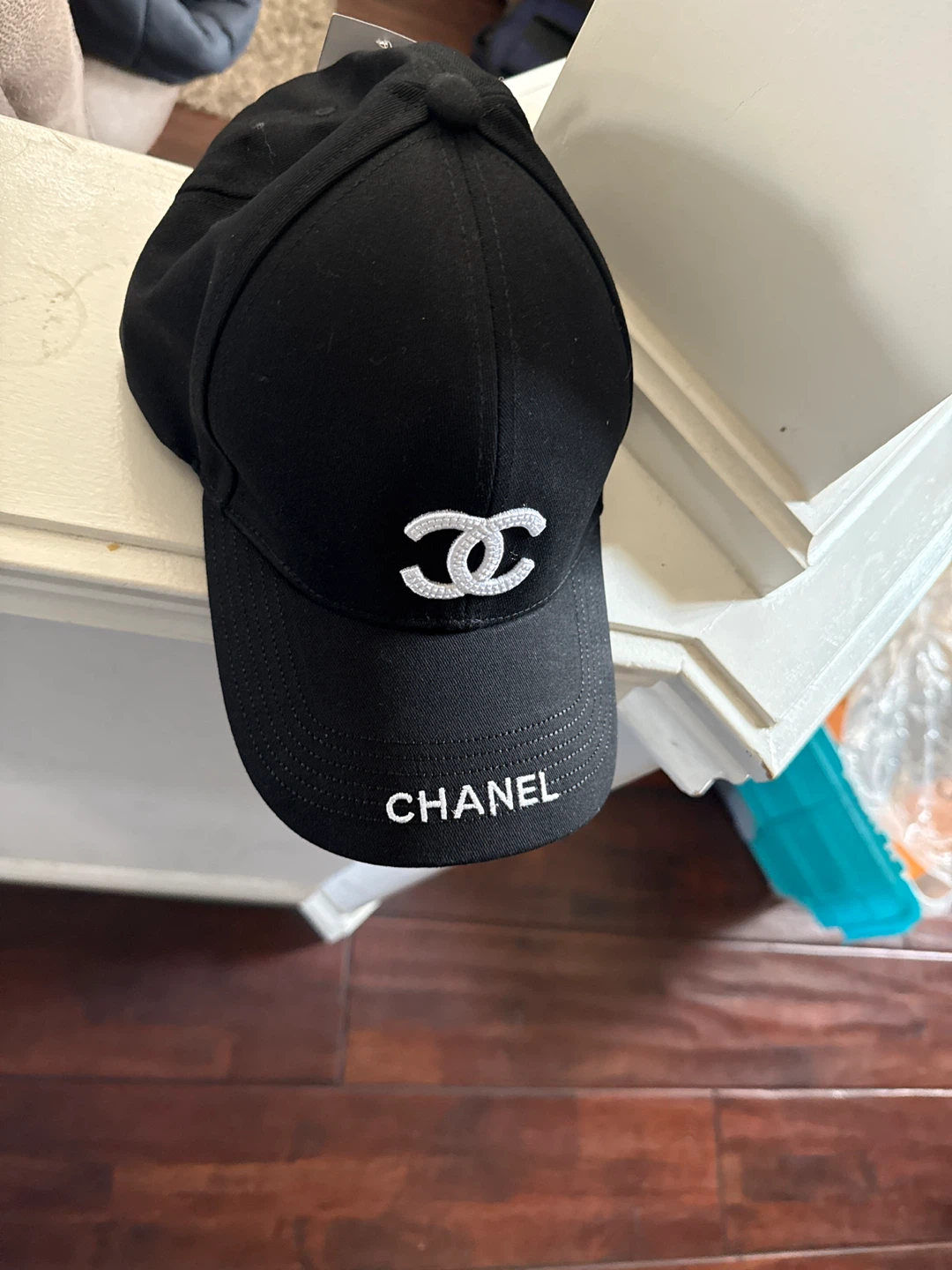 Chanel Black Baseball Cap with CC Logo
