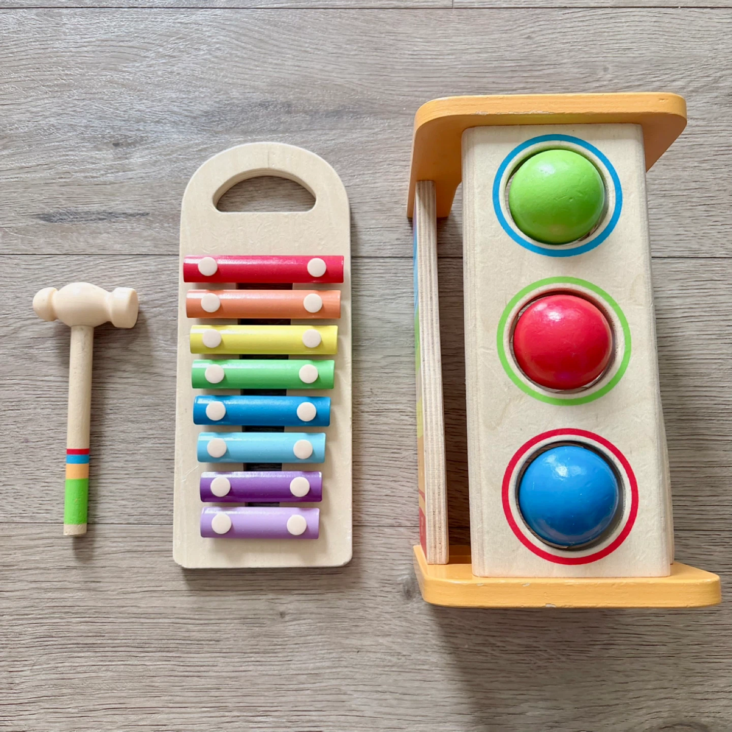 HAPE wooden tap and pound bench ball popper with xylophone - photo 2