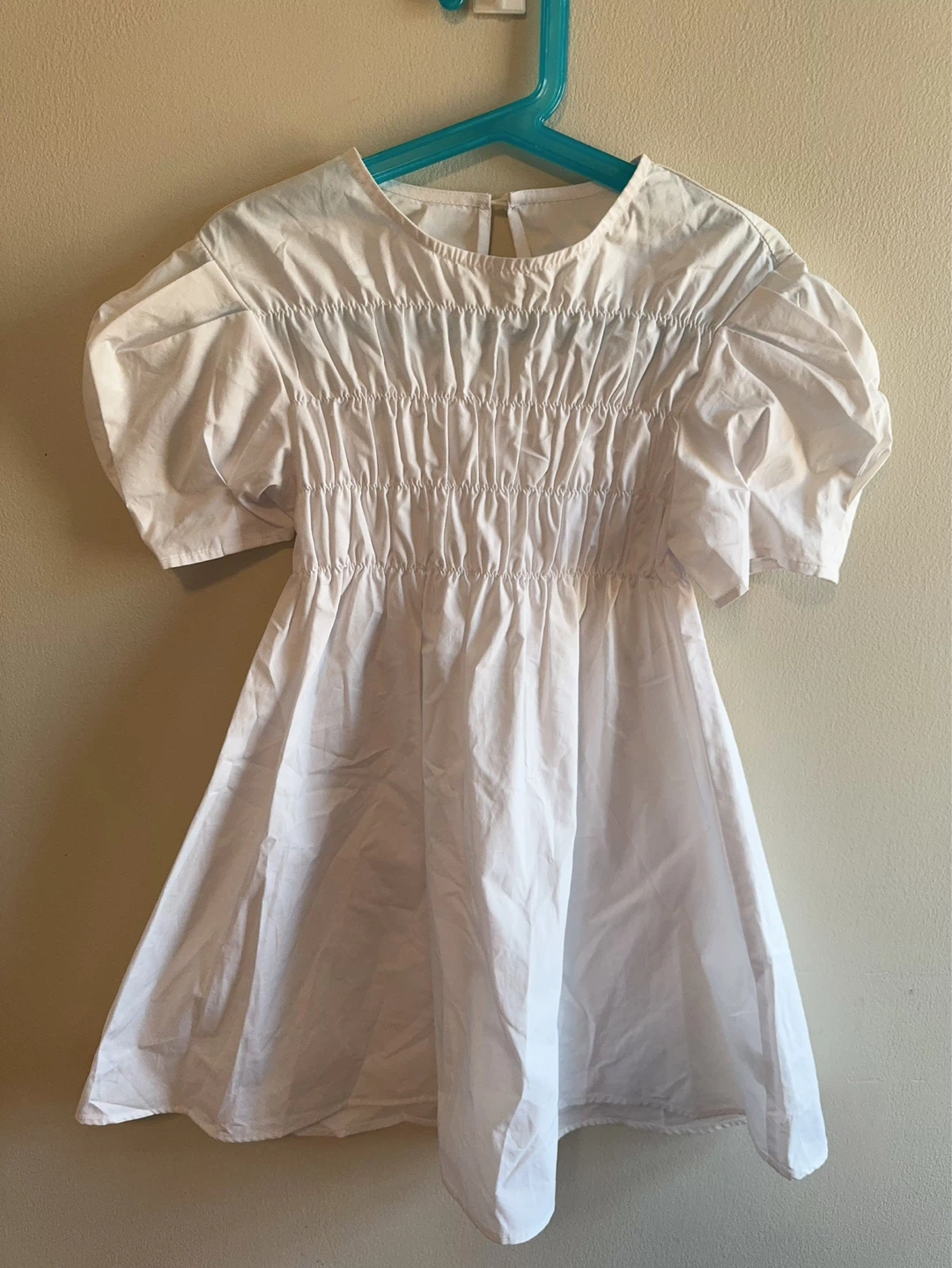 Girls Cotton Smocked Puff Sleeve Dress Toddler 5/6T