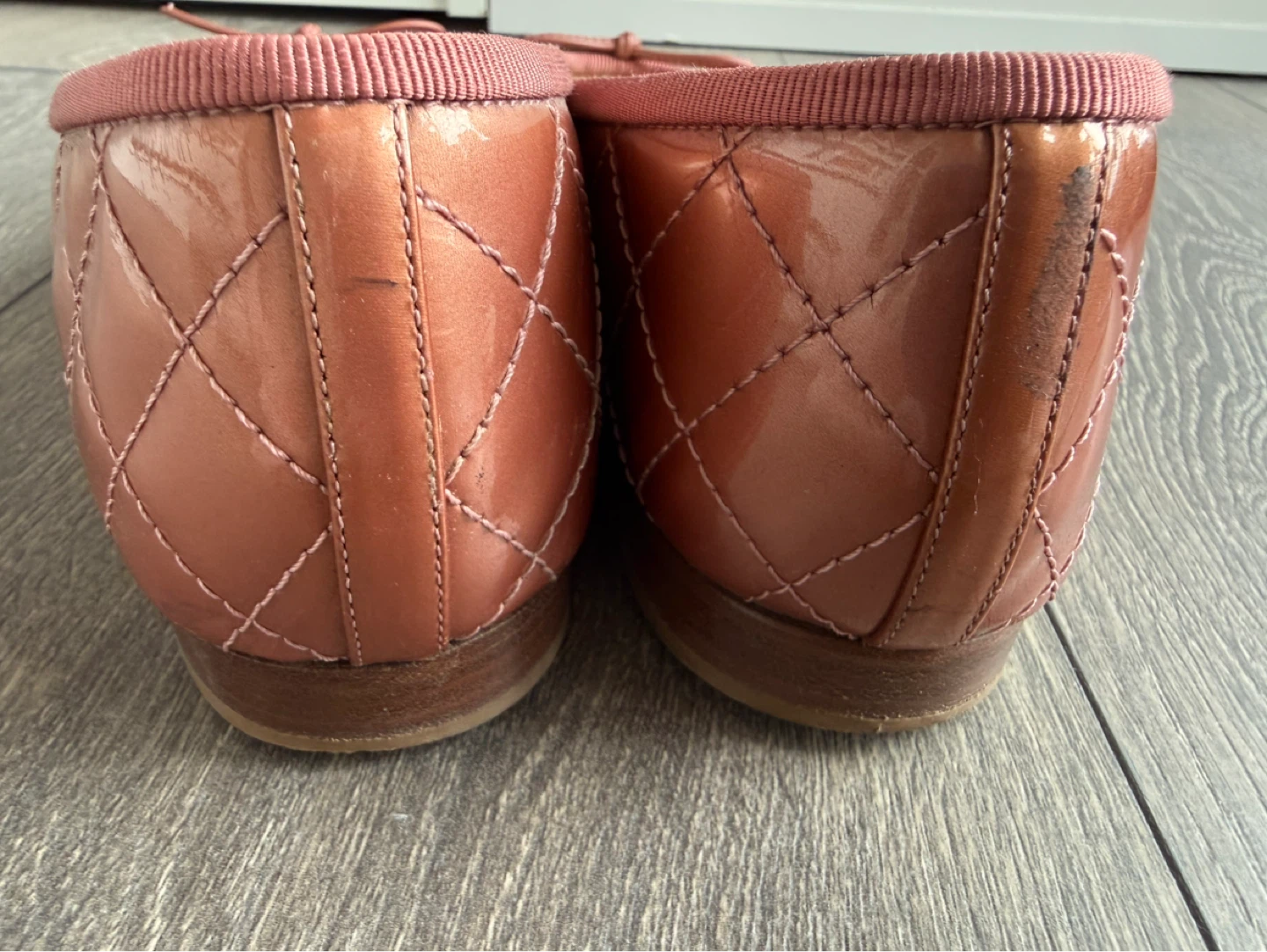 Authentic Chanel Quilted Patent Ballet Flats - Rose Gold - photo 5