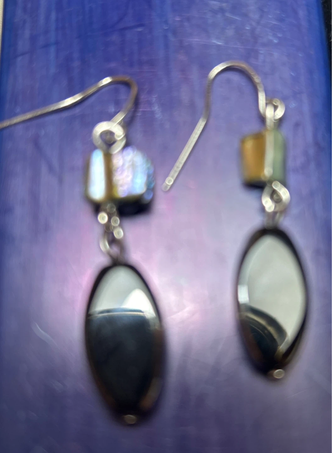 Beaded Drop Earrings with Silver Hooks