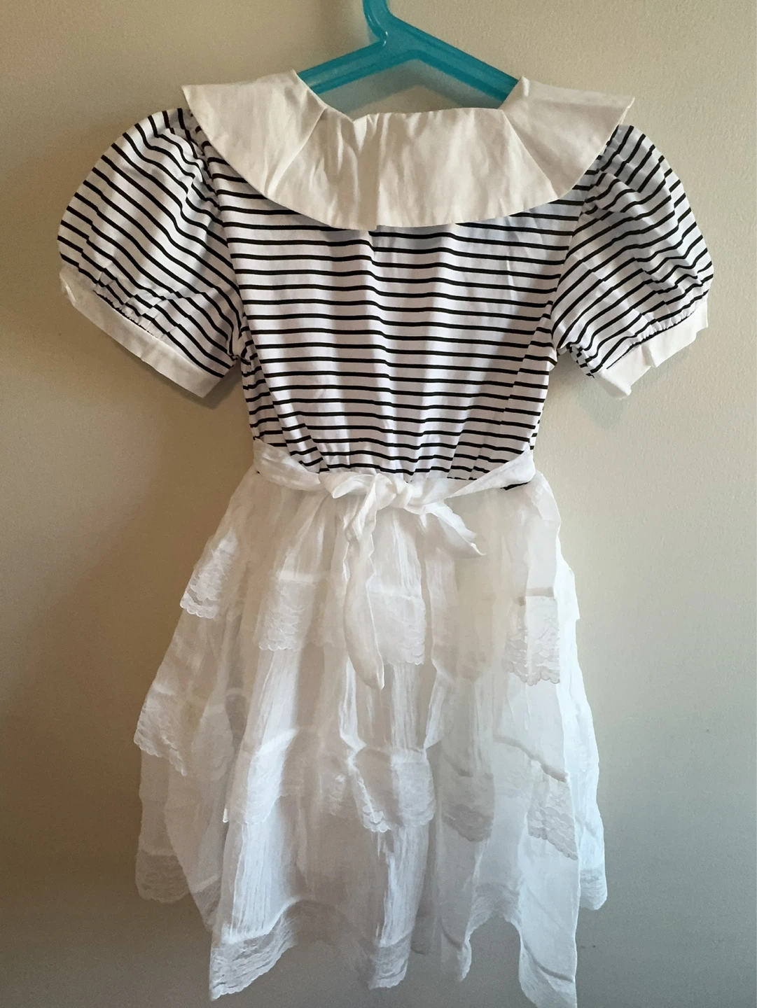 Girls Striped Dress with Floral Applique Toddler 5/6T - photo 3