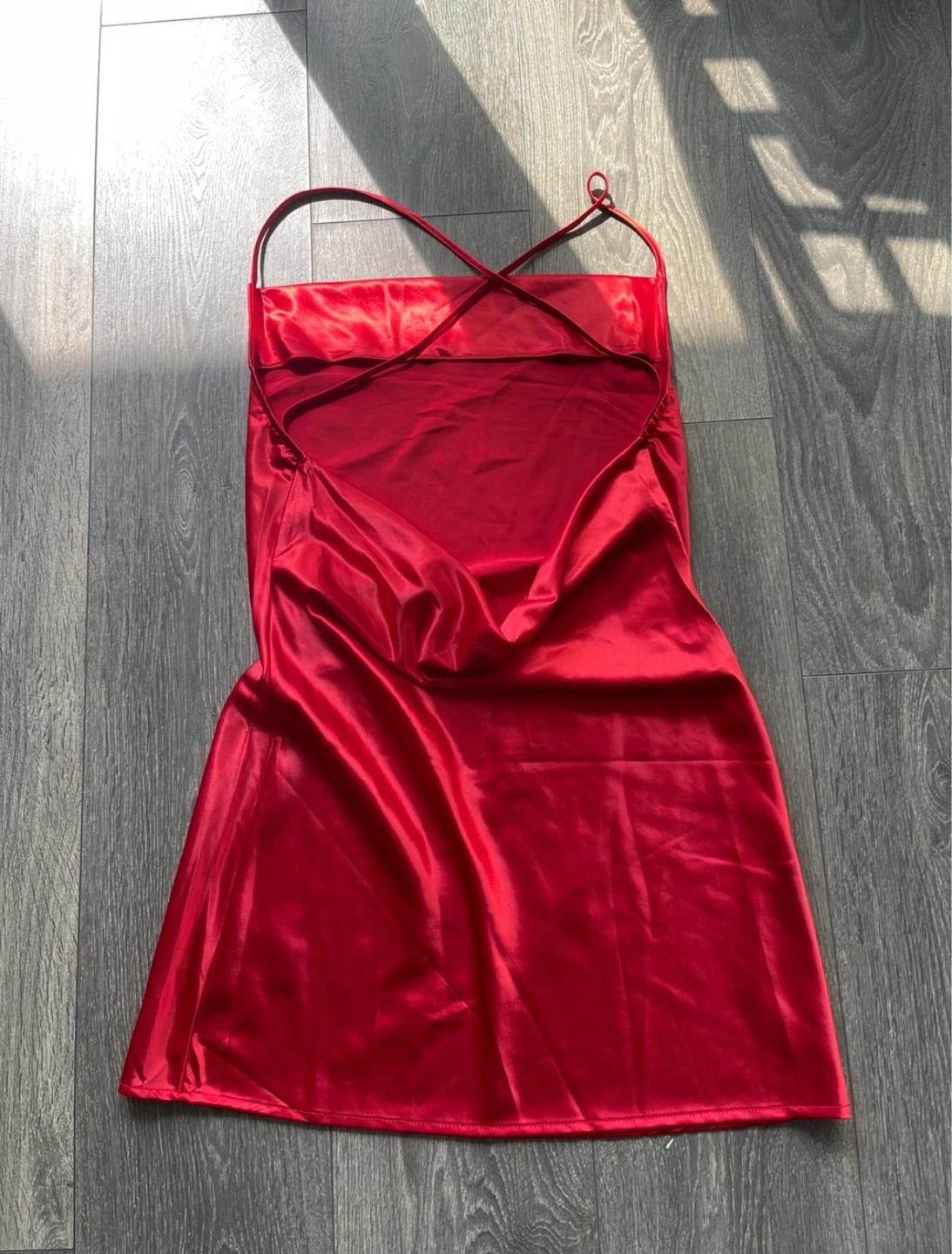 H&M Divided Red Satin Slip Dress Size S - photo 2