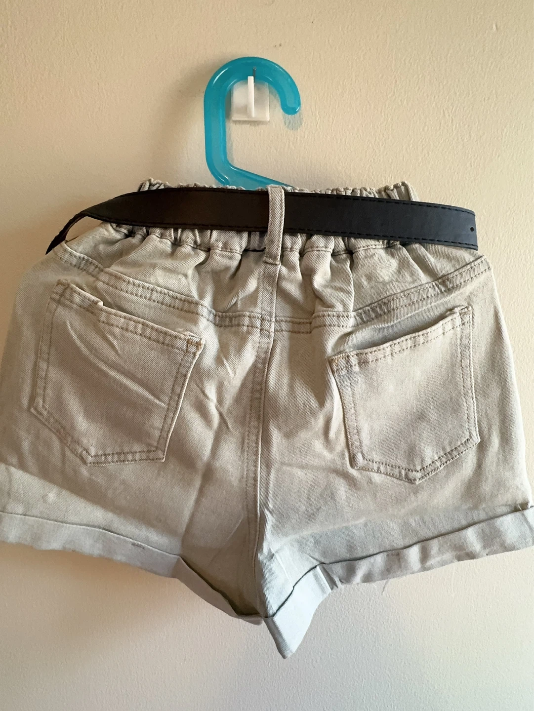 Cotton Denim Shorts with Rhinestones and Belt Todder 5/6T - photo 3