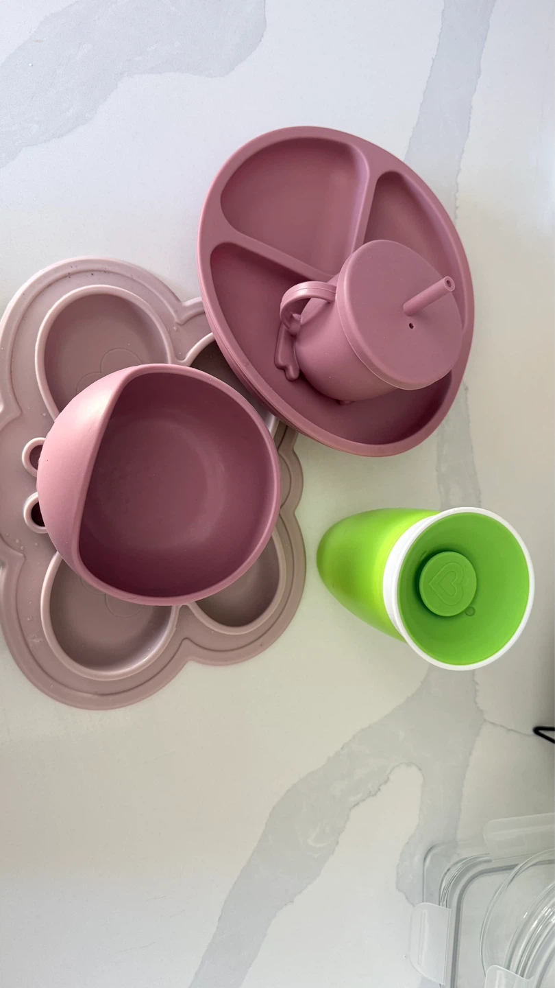 Silicone Toddler Suction Plate, Bowl, Cup & Mat Set