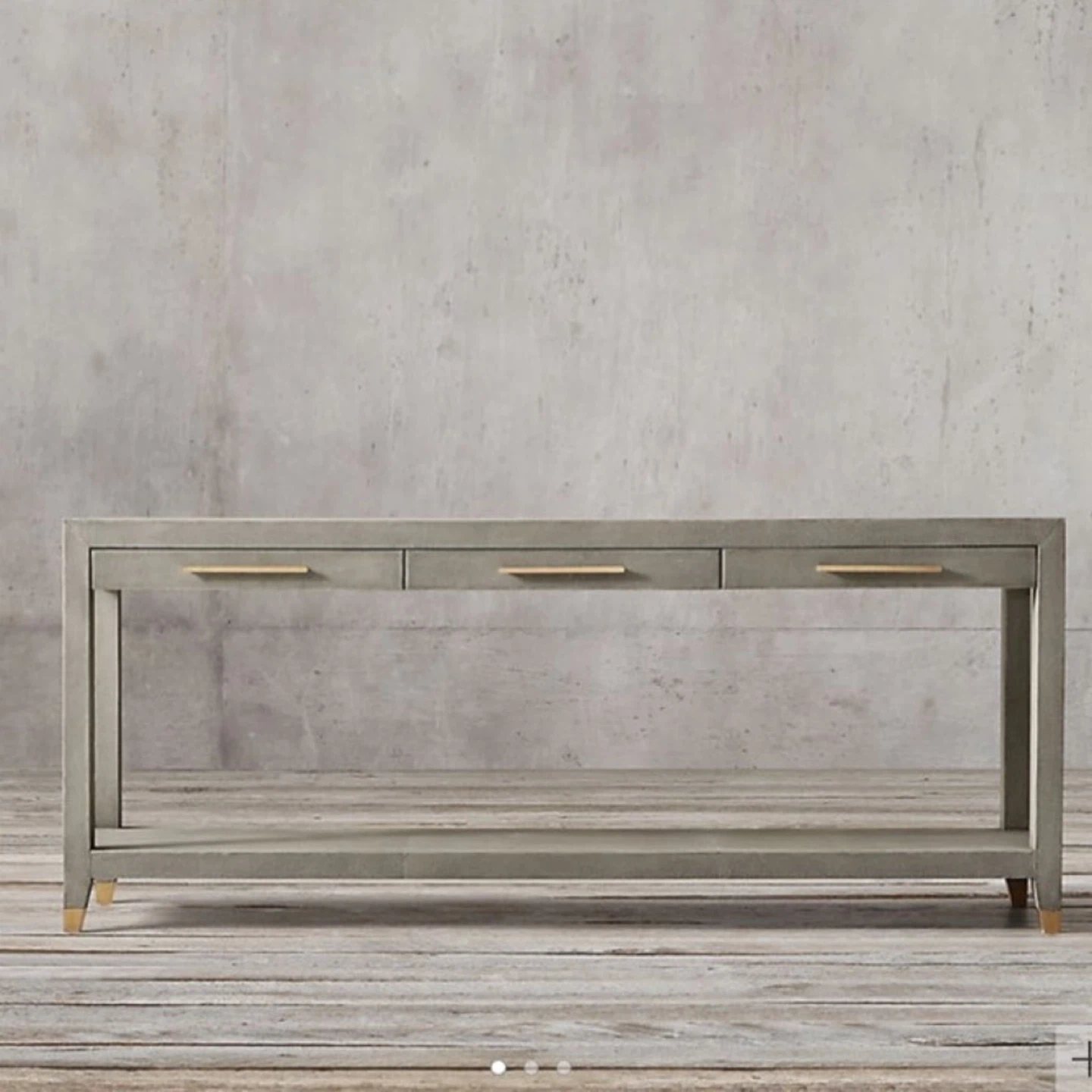 RH Graydon Shagreen 3-Drawer Console Table